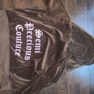 Brown velour Juicy Couture zipper hoodie